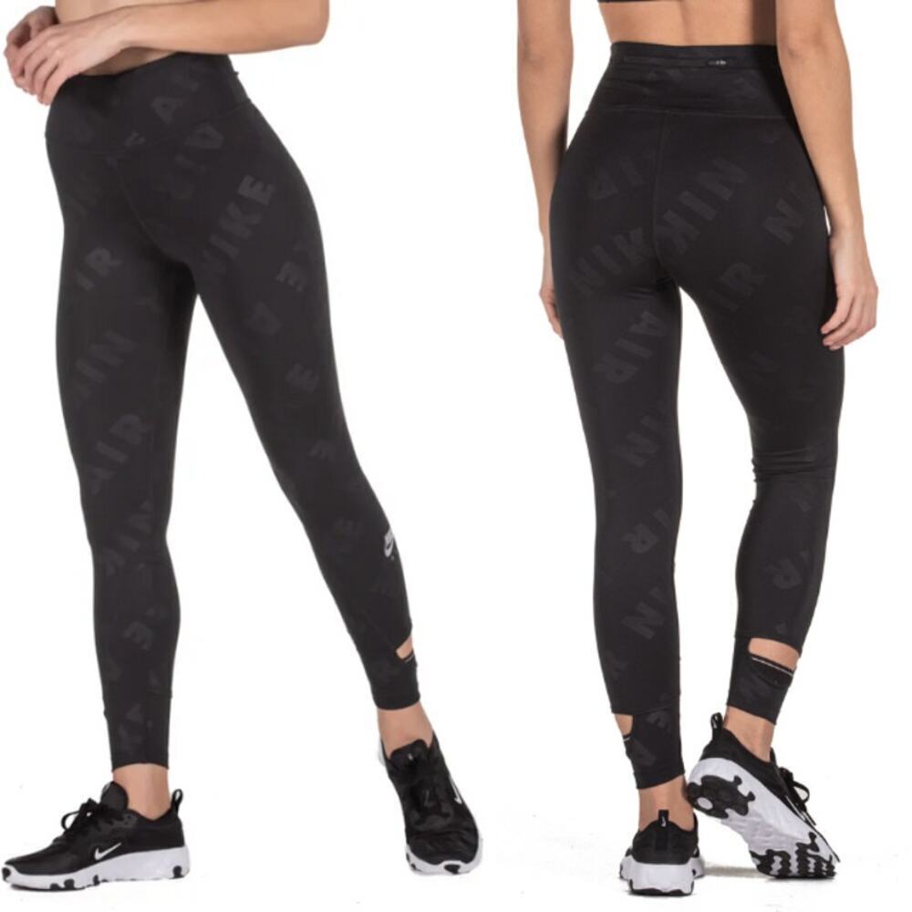Nike Air 7/8 High Waist Running Tights in Black